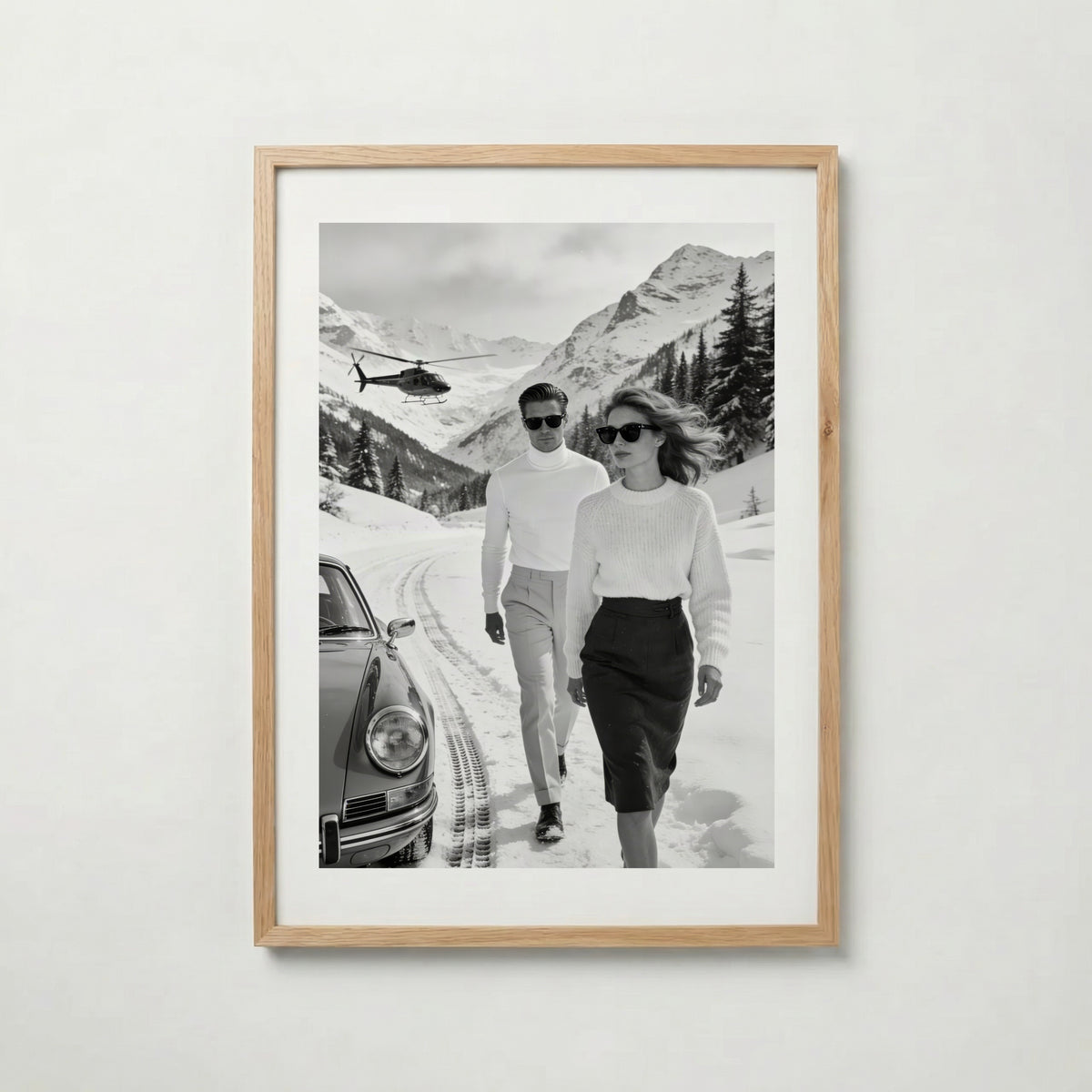 Alpine Noir Elegance poster visad rakt fram – Bozetto affisch i hög tryckkvalitet