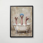 Ostrich Bath Club Poster – svart ram