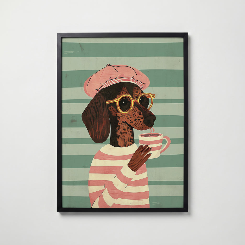 Parisian Pup – Bozetto poster i hög kvalitet, perfekt för varje rum i hemmet i hög tryckkvalitet