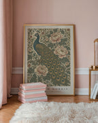 Peacock and Peonies William Morris Poster