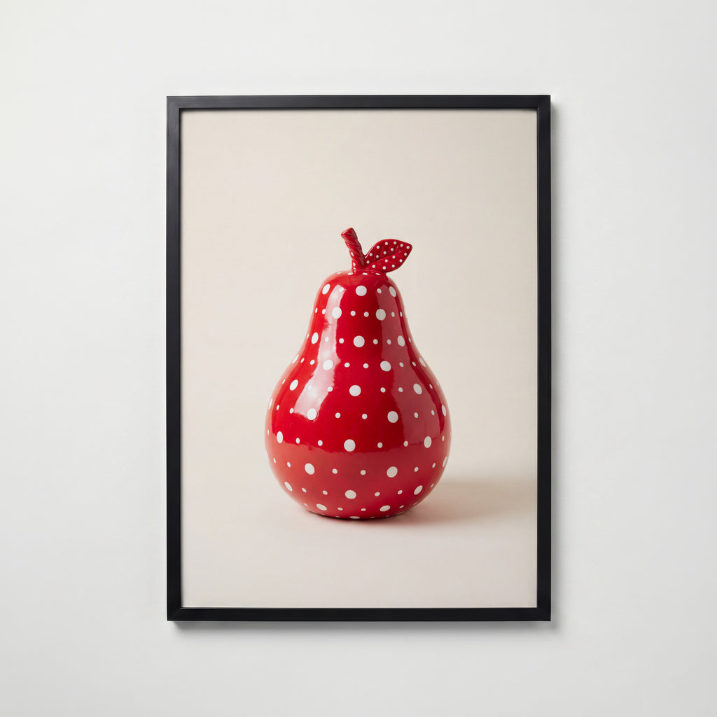 Polka Dot Pear Poster – svart ram