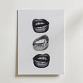 Silver Grillz Lips Poster – canvas utan passepartout