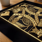 The Golden King of Hearts Poster – närbild på papper