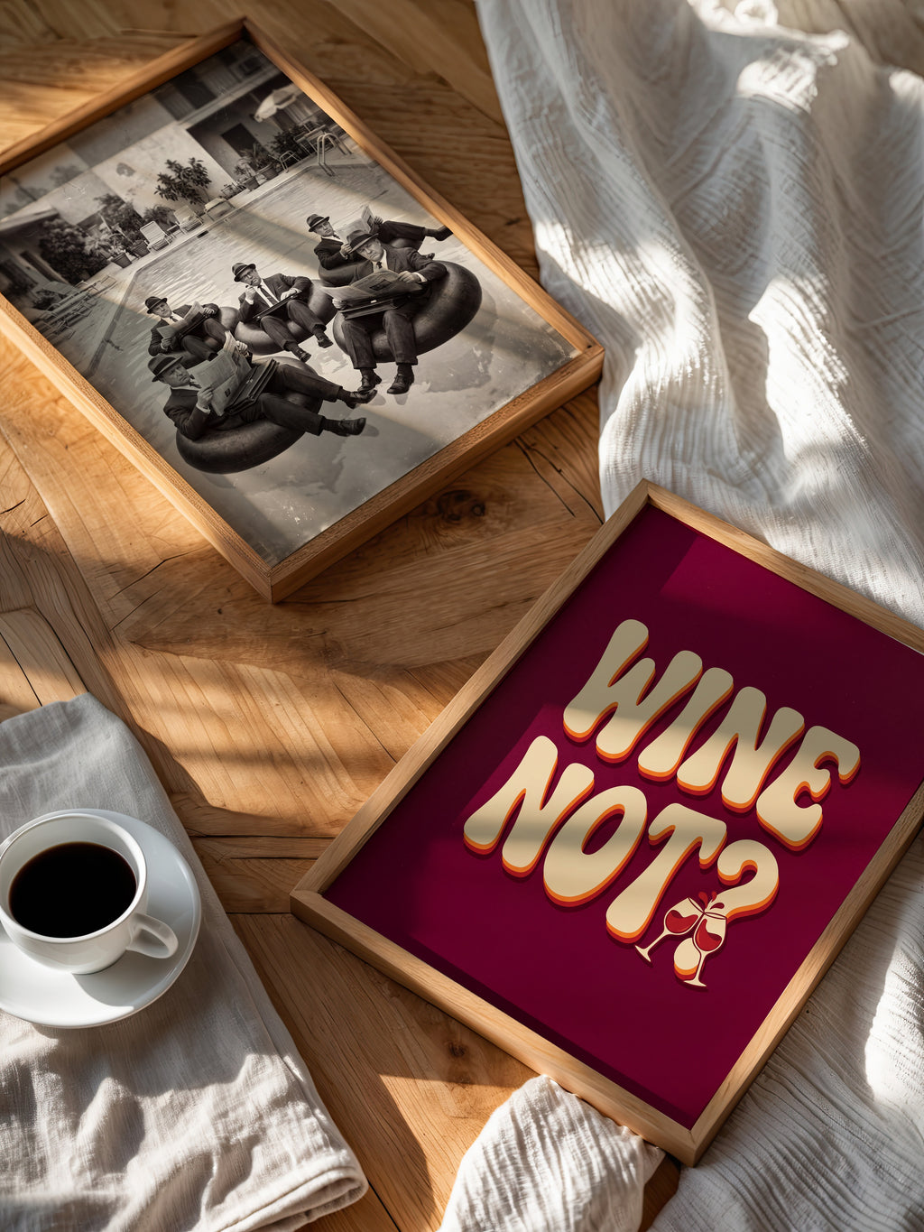 Wine Not Poster – två posters i rum 1