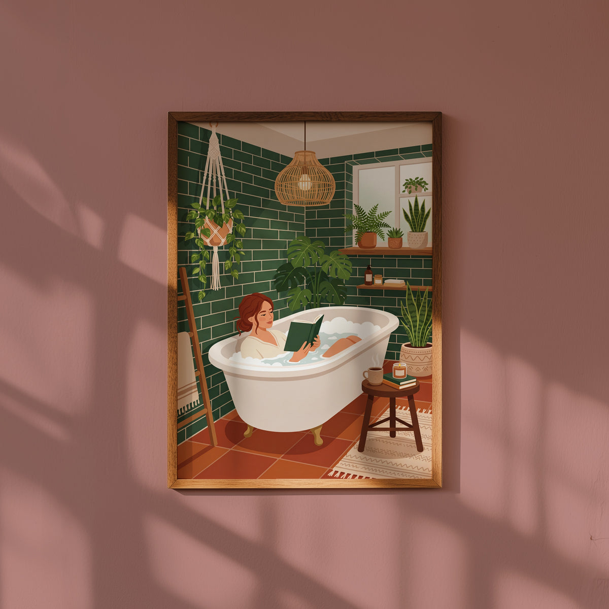 Bath Ritual Poster i inramad rumsmiljö, tryckt i Sverige av Bozetto