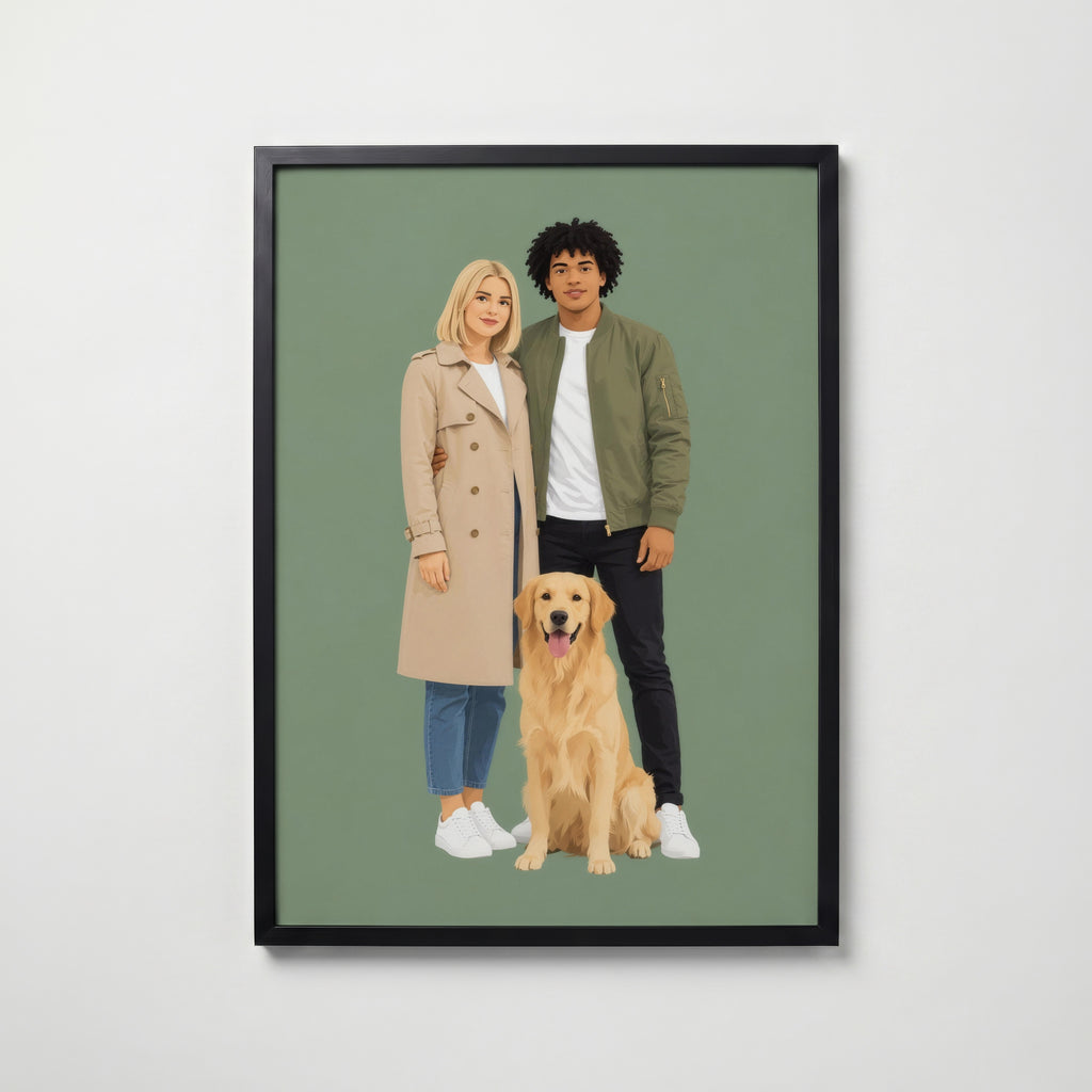 Flat Portrait-poster i svart ram