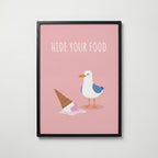 Hide Your Food Poster – svart ram
