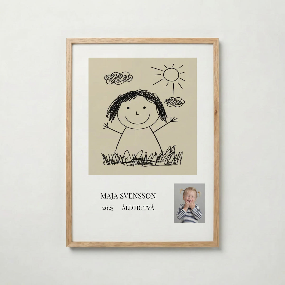 Personlig poster barnets teckning i ekram