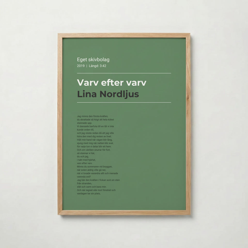 Personlig låttextposter klassisk salvia i ekram