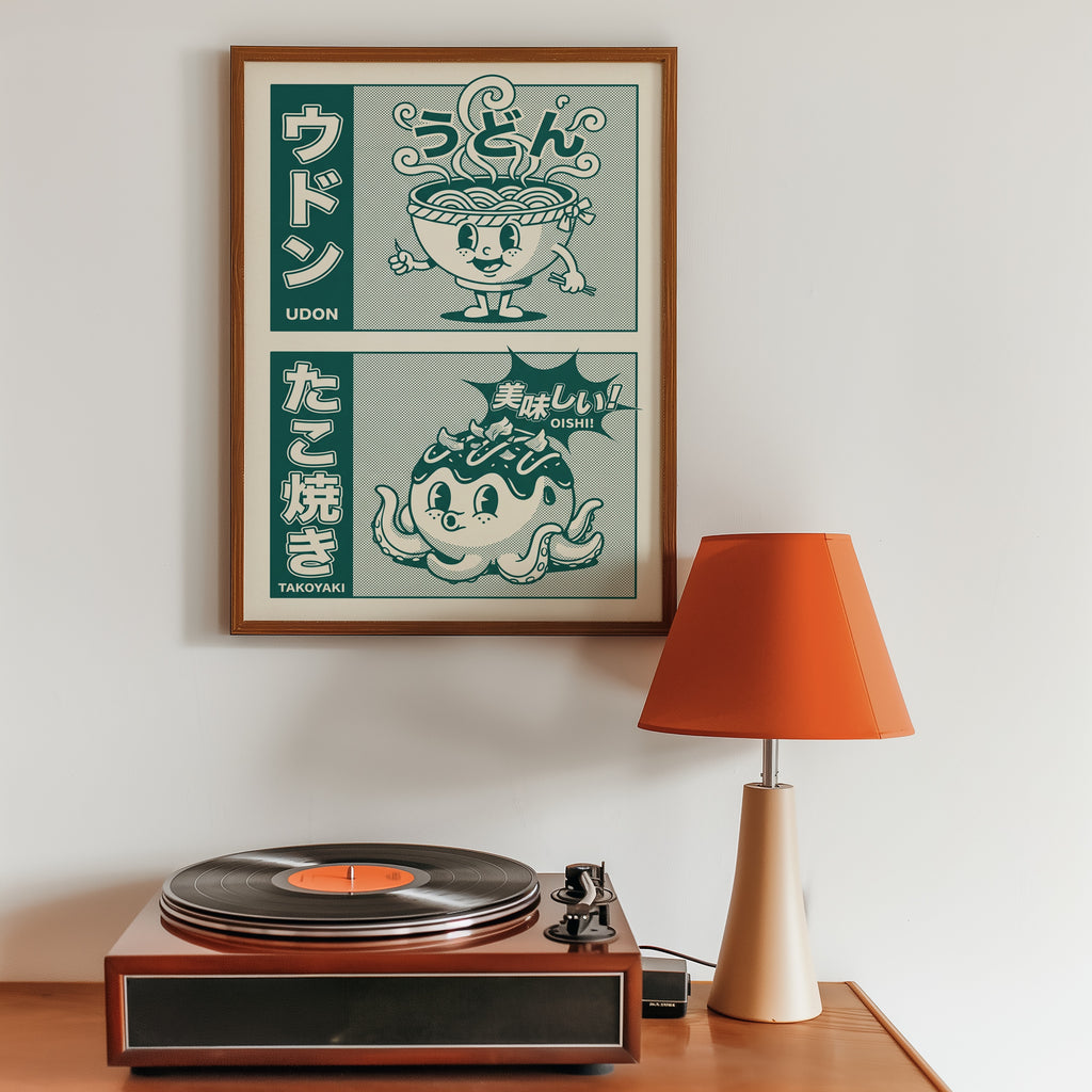 Jade Kombini Poster – japansk matmaskot-tavla på vägg i stilren miljö, fri frakt över 499 kr