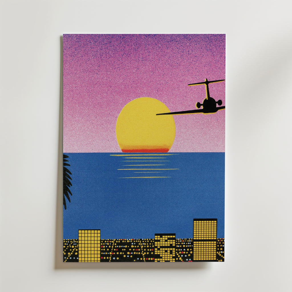 Hiroshi Nagai Sunset Departure utan passepartout