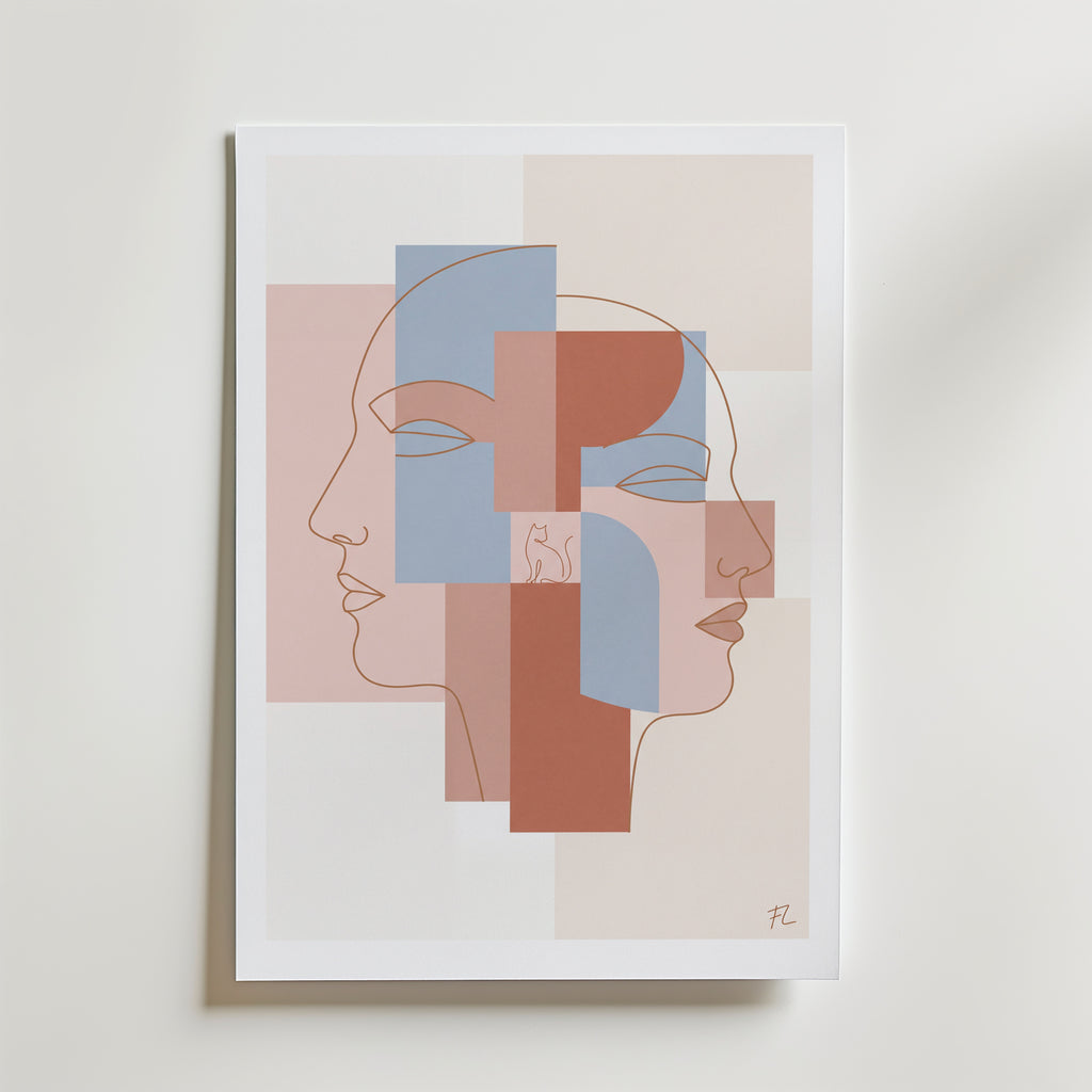 Freja Lund – To Ansigter – canvas utan passepartout